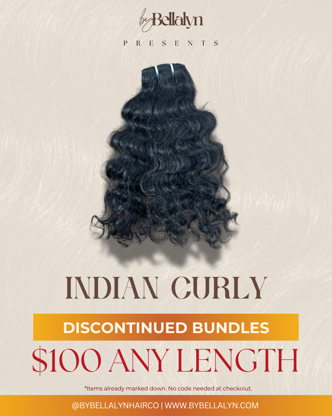 Indian Curly (Will be discontinued on 12/31)